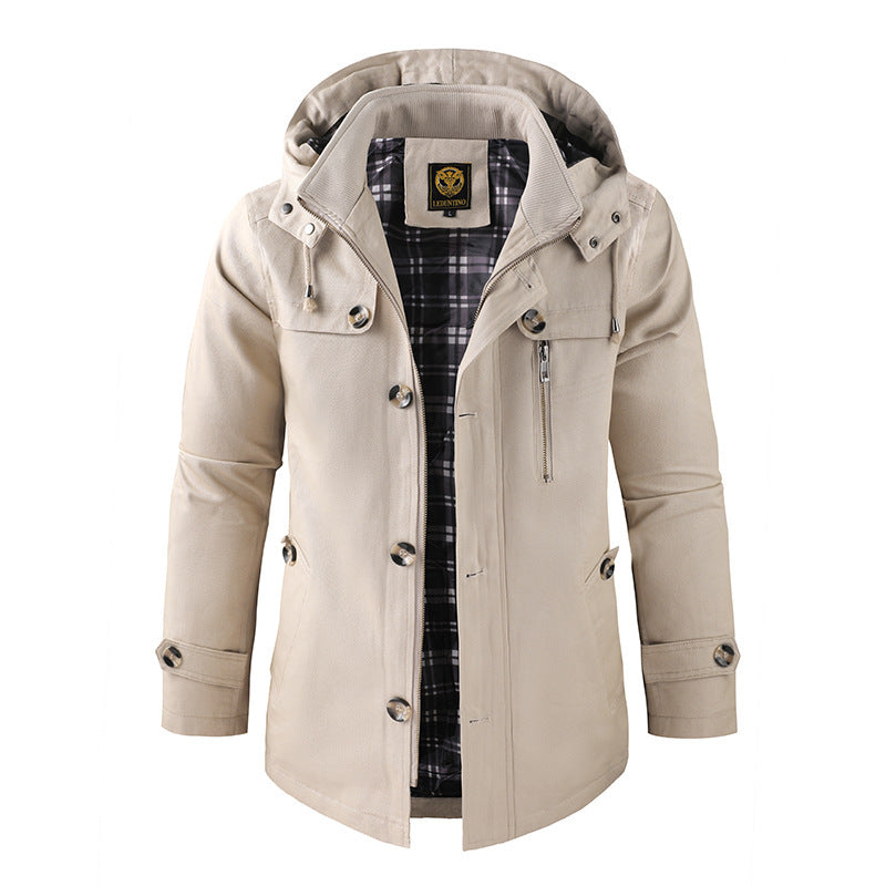 Heren Jas Winter met Moderne Pasvorm en Praktische Details 3