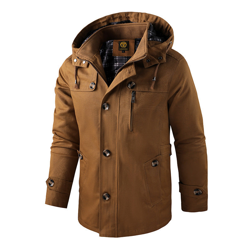 Heren Jas Winter met Moderne Pasvorm en Praktische Details 7