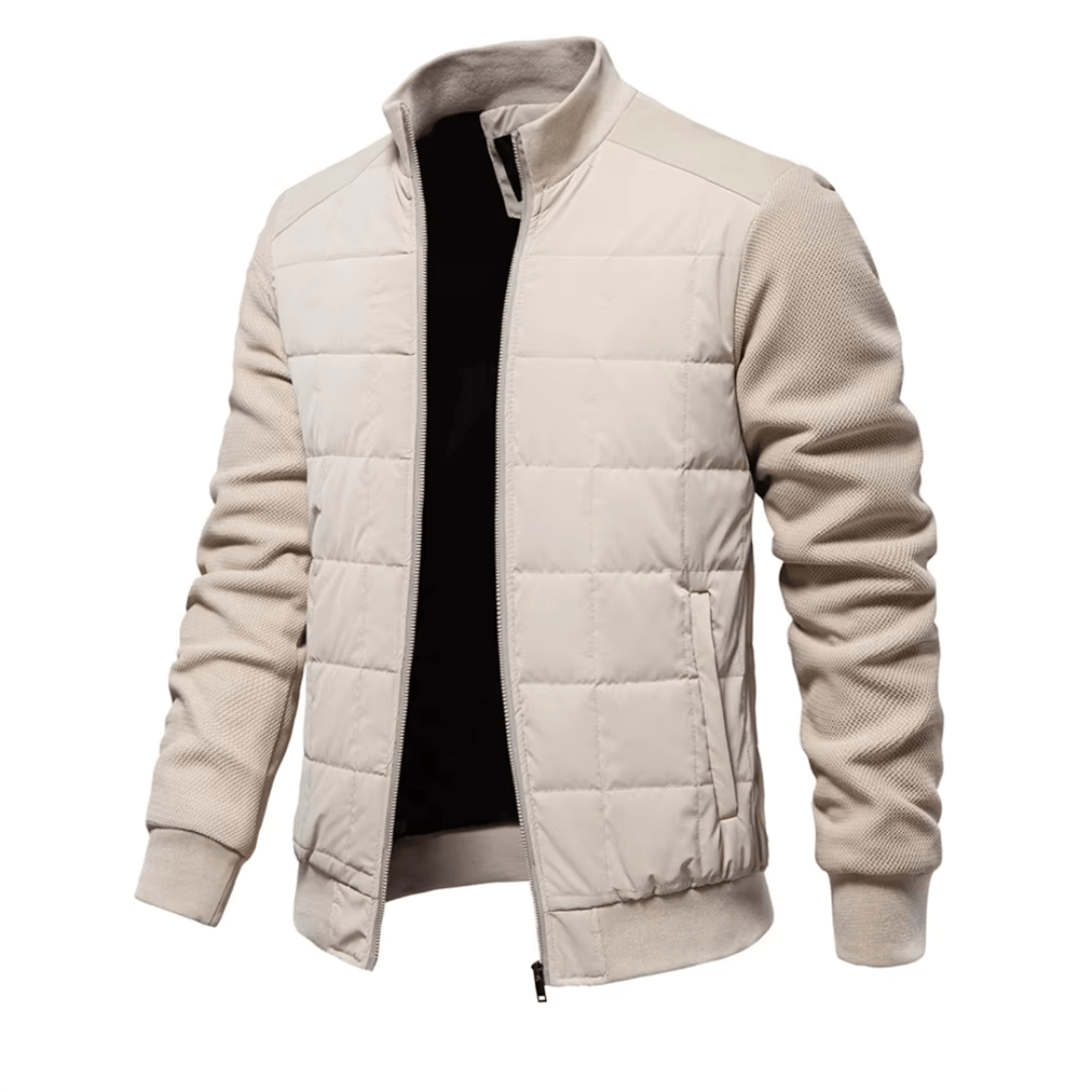 Heren Jas met Gequilt Ontwerp en Ribgebreide Mouwen voor Winter 2