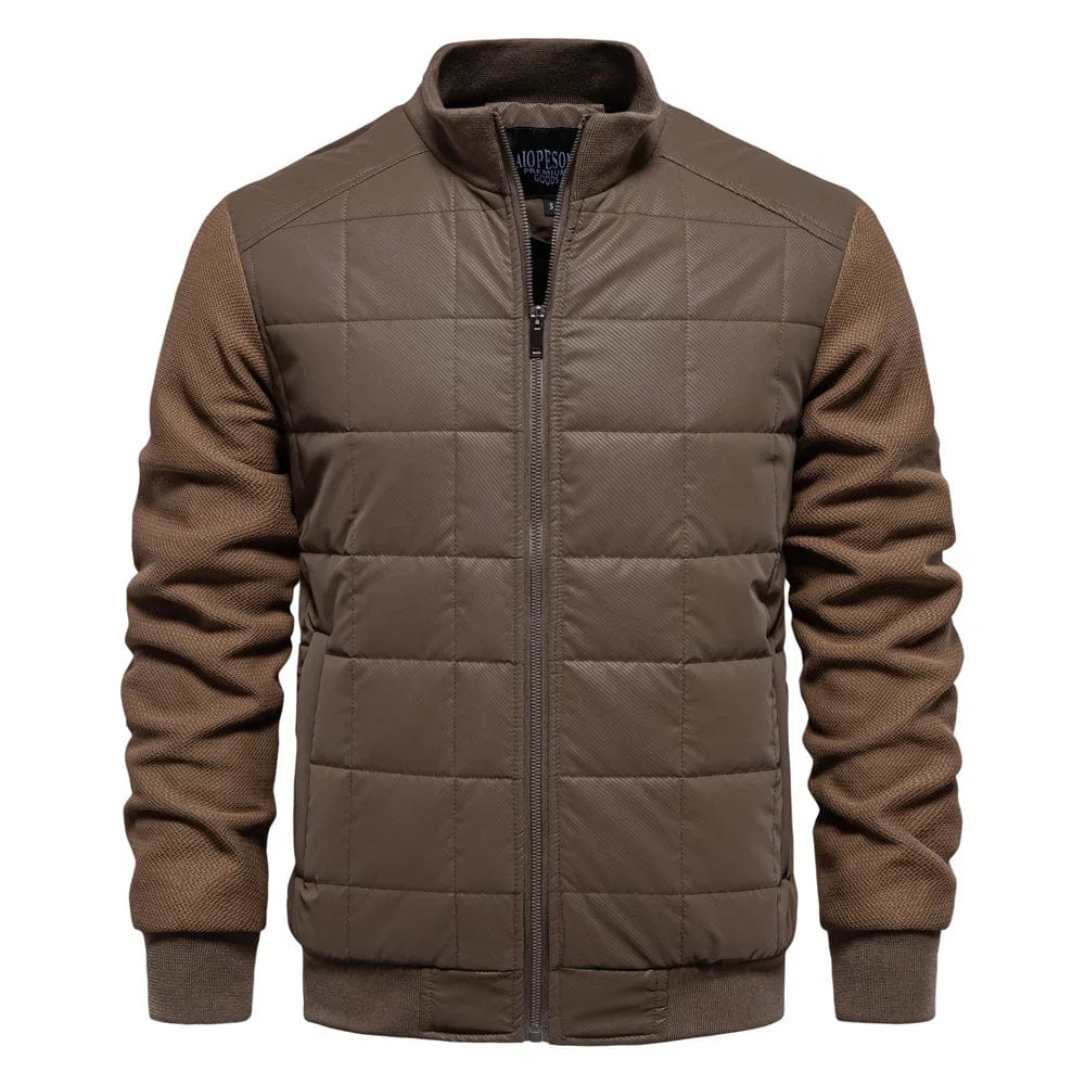 Heren Jas met Gequilt Ontwerp en Ribgebreide Mouwen voor Winter 8