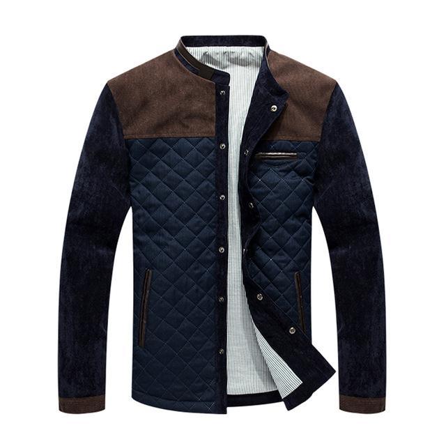 Heren Jas met Patchwork Design en Slim Fit 0