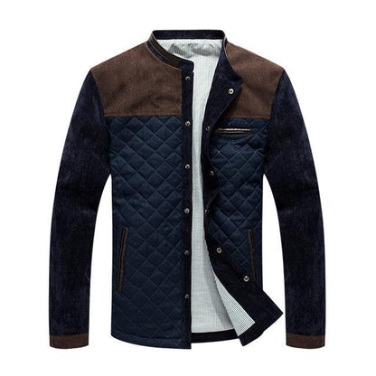 Heren Jas met Patchwork Design en Slim Fit 0