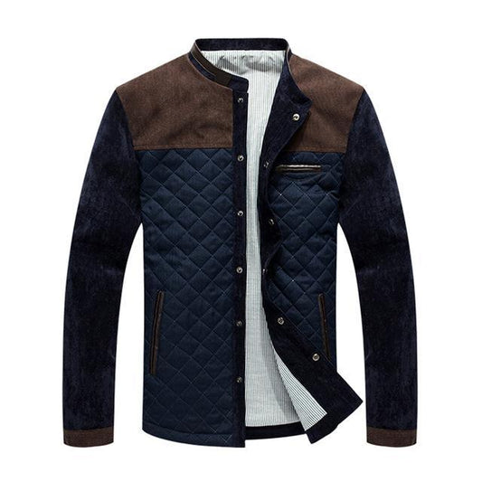 Heren Jas met Patchwork Design en Slim Fit 0