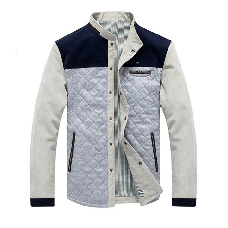 Heren Jas met Patchwork Design en Slim Fit 1