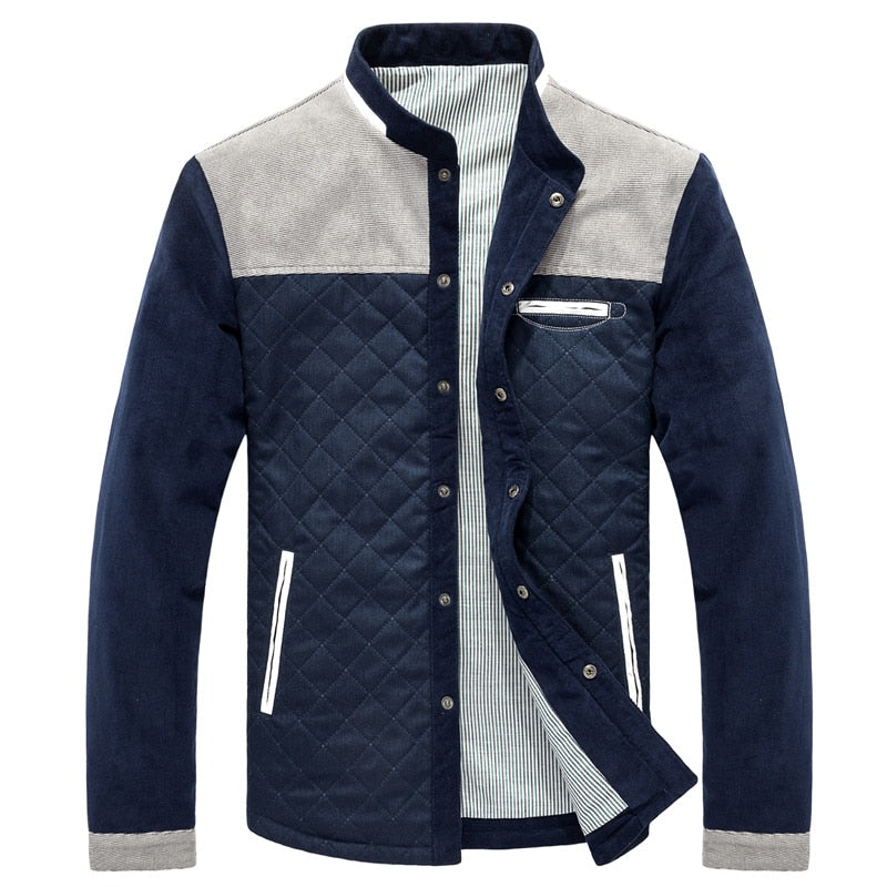 Heren Jas met Patchwork Design en Slim Fit 2