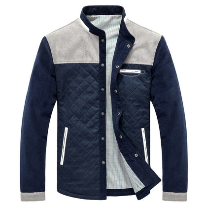 Heren Jas met Patchwork Design en Slim Fit 2
