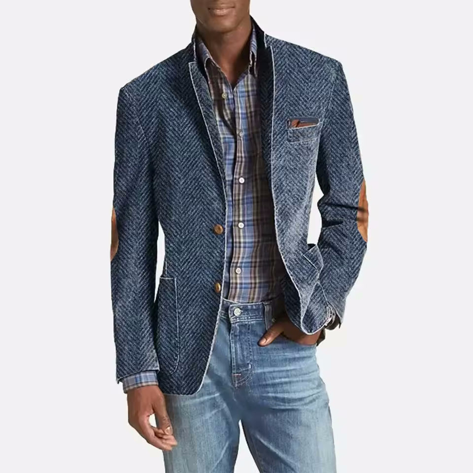 Heren Jasje van Ademend Katoen met Notch Lapel en Relaxed Fit 1