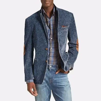 Heren Jasje van Ademend Katoen met Notch Lapel en Relaxed Fit 1