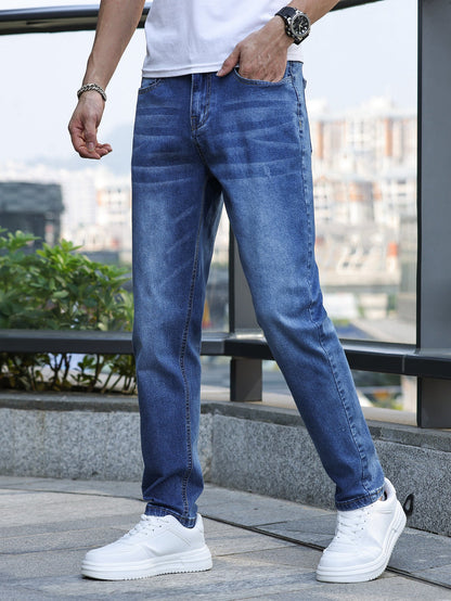 Heren Denim Jeans met Medium Stretch Blauw