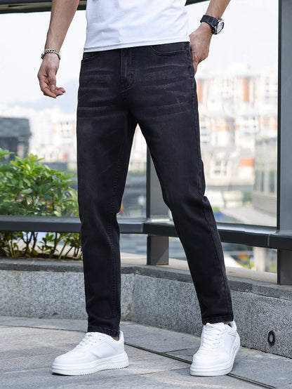 Heren Denim Jeans met Medium Stretch Donkerblauw