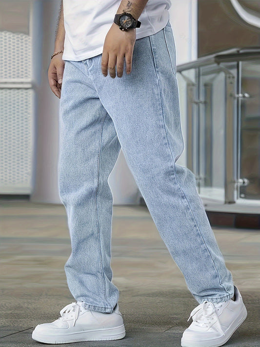 Heren Jeans met Rechte Pijpen en Lichte Wassing 0