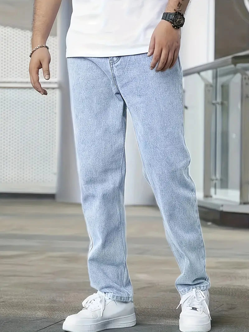 Heren Jeans met Rechte Pijpen en Lichte Wassing 1