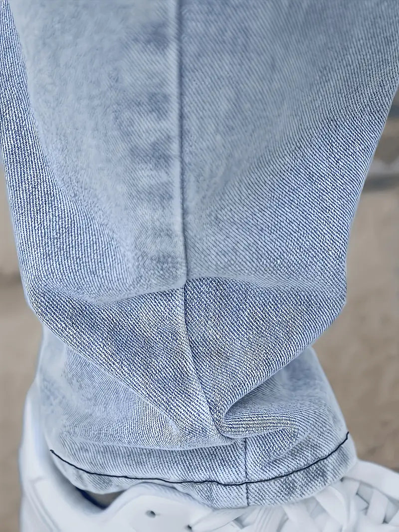 Heren Jeans met Rechte Pijpen en Lichte Wassing 2