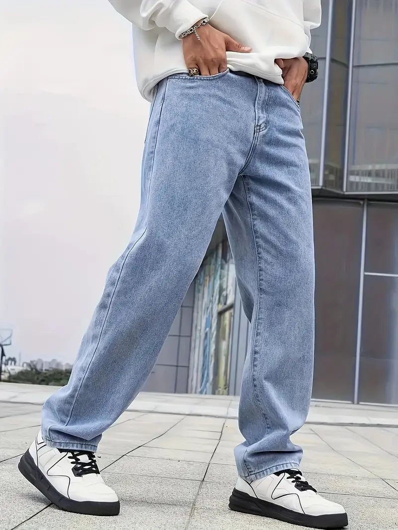 Heren Jeans met Rechte Pijpen en Lichte Wassing 7