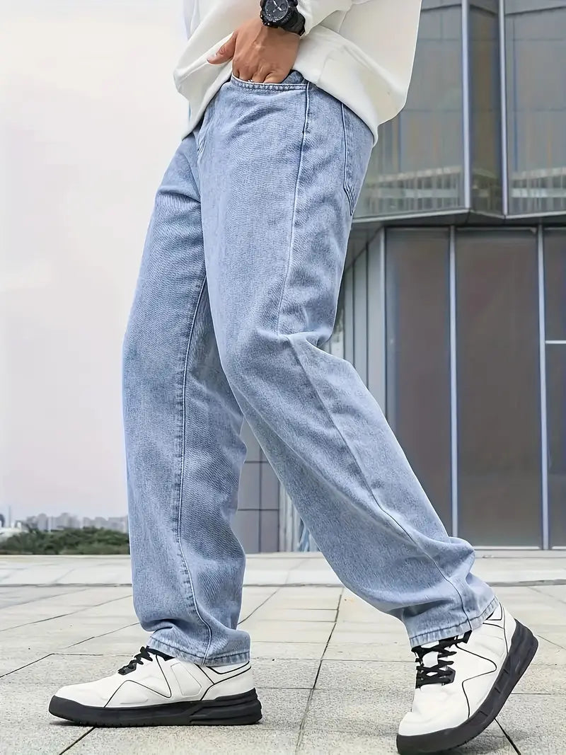 Heren Jeans met Rechte Pijpen en Lichte Wassing 8