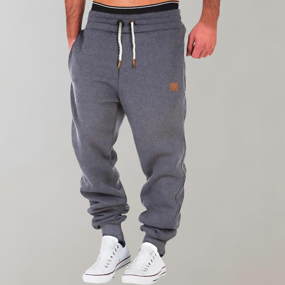 Heren Joggingbroek met Trekkoord en Rechte Pijpen Donkergrijs
