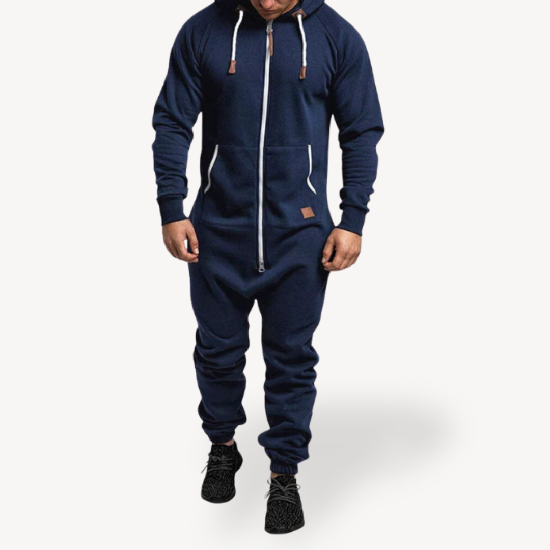 Heren Jumpsuit met Rits en Verstelbare Kap voor Casual en Actieve Gelegenheden 3