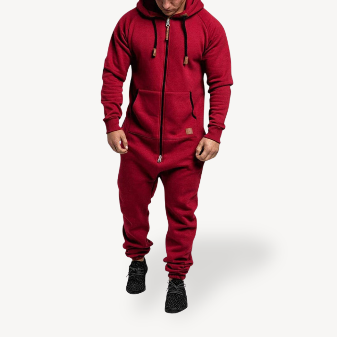 Heren Jumpsuit met Rits en Verstelbare Kap voor Casual en Actieve Gelegenheden 4