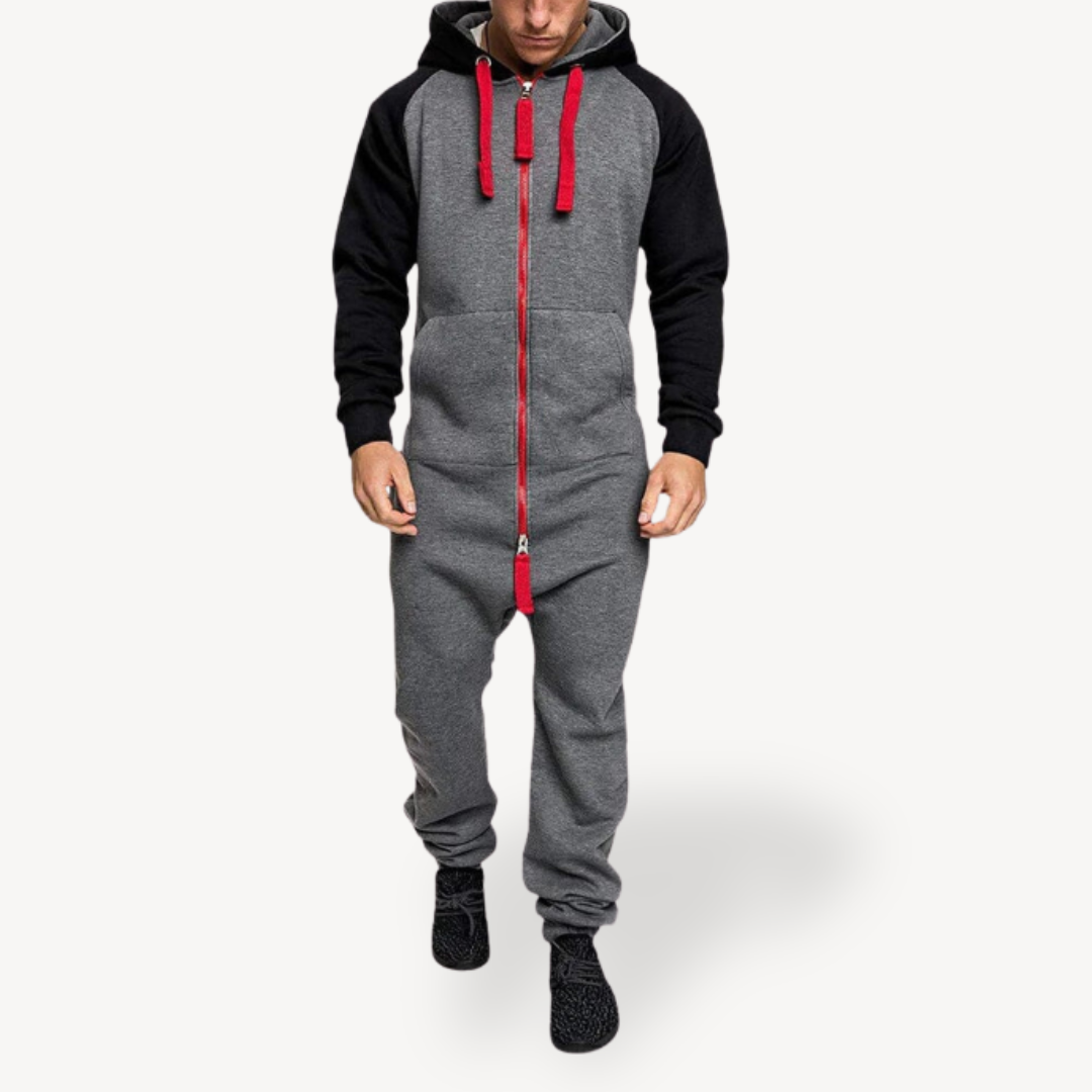 Heren Jumpsuit met Rits en Verstelbare Kap voor Casual en Actieve Gelegenheden 6