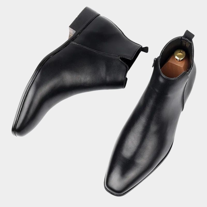Heren Chelsea Boots Enkellaarzen met Rits en Lage Hak