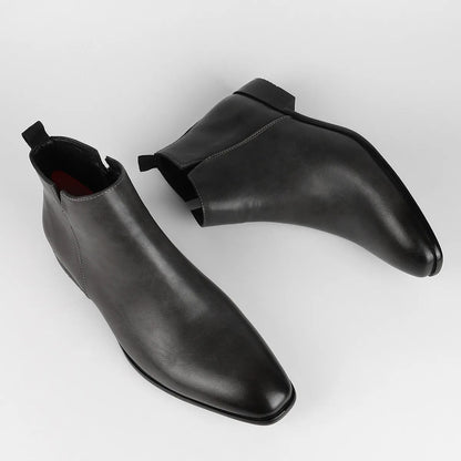 Heren Chelsea Boots Enkellaarzen met Rits en Lage Hak
