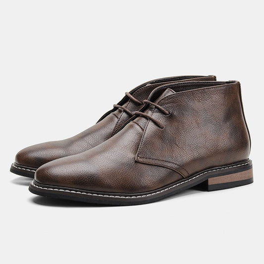 Heren Lederstiefels met Klassiek Design en Robuuste Zool 0