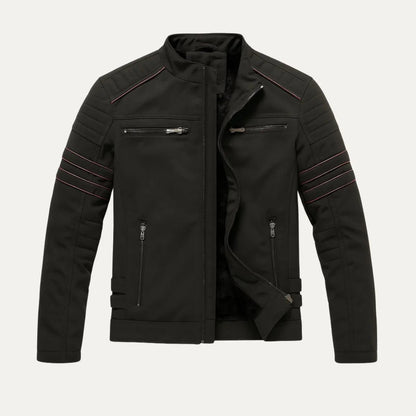 Heren Leren Jack met Fleece Voering en Vintage Details 3
