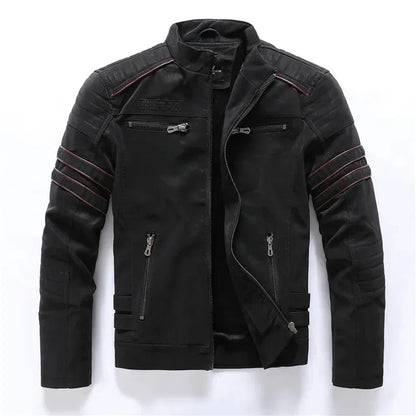 Heren Leren Jack met Fleece Voering en Vintage Details 6