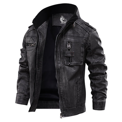Heren Leren Jacket met Waterbestendige Afwerking en Premium PU 0