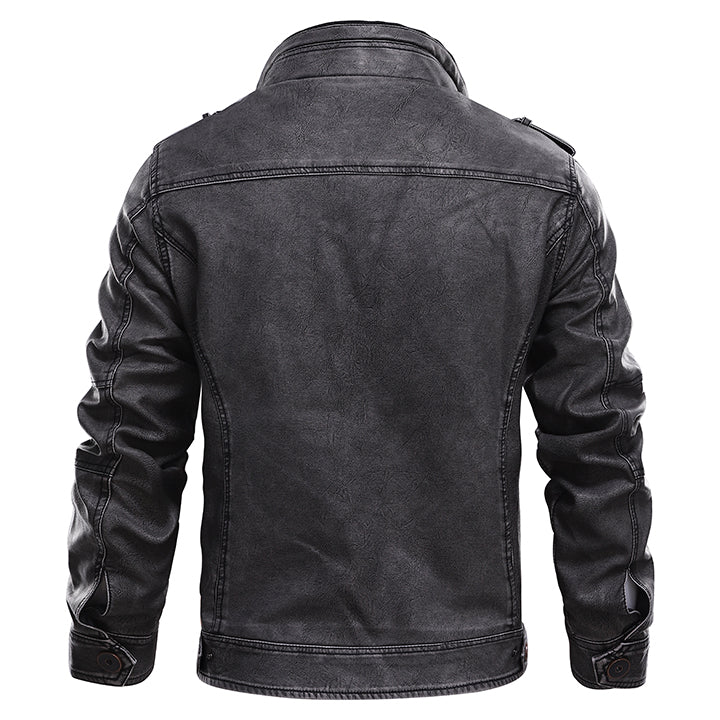 Heren Leren Jacket met Waterbestendige Afwerking en Premium PU 1