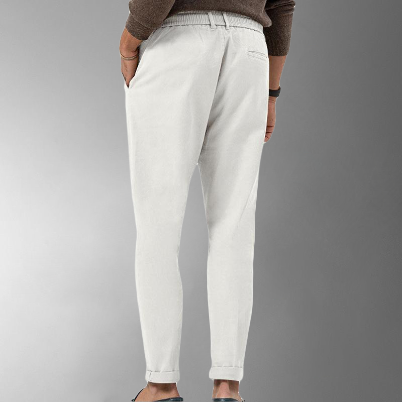 Heren Linnen Broek met Elastische Taille en Comfortabele Pasvorm 1