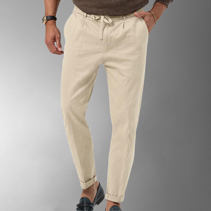 Heren Linnen Broek met Elastische Taille en Comfortabele Pasvorm 5