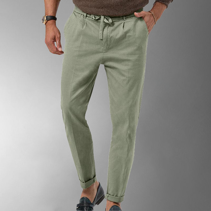 Heren Linnen Broek met Elastische Taille en Comfortabele Pasvorm 6