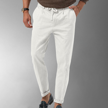 Heren Linnen Broek met Elastische Taille en Comfortabele Pasvorm 7