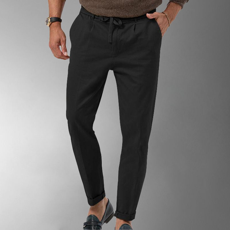 Heren Linnen Broek met Elastische Taille en Comfortabele Pasvorm 8