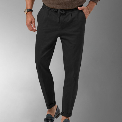 Heren Linnen Broek met Elastische Taille en Comfortabele Pasvorm 8