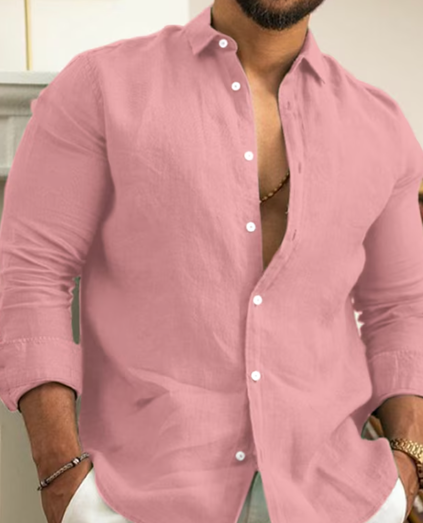 Heren Overhemd voor de Zomer Roze