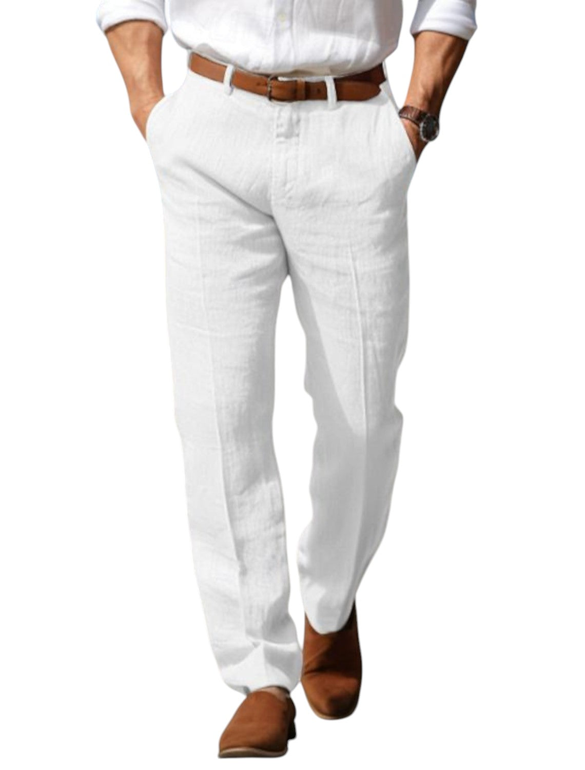 Heren Linnen Pantalon met Verzorgde Pasvorm en Ademend Comfort 2