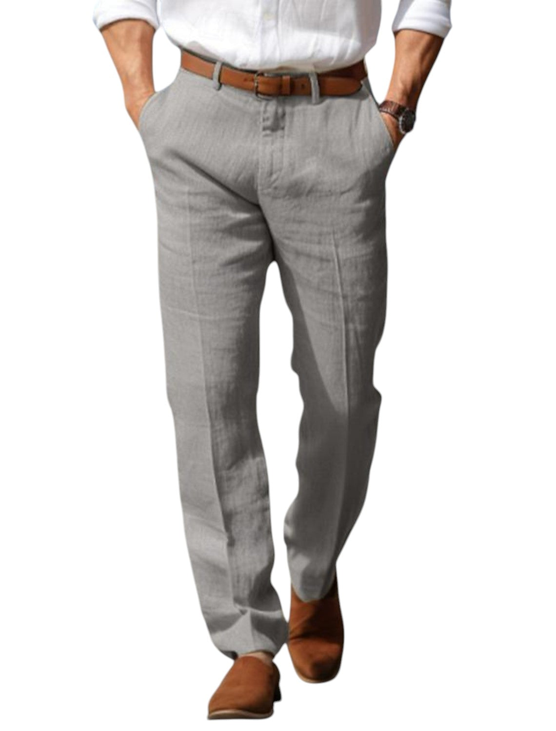 Heren Linnen Pantalon met Verzorgde Pasvorm en Ademend Comfort 4