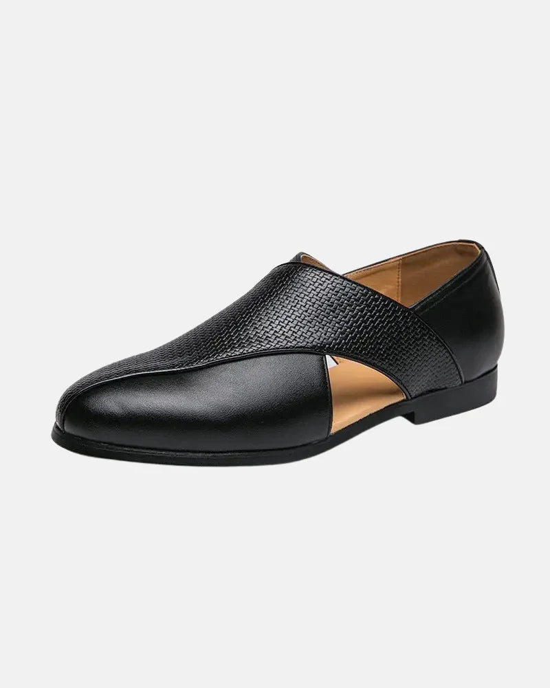 Heren Loafers met Geweven Bovenkant en Kruisbanden