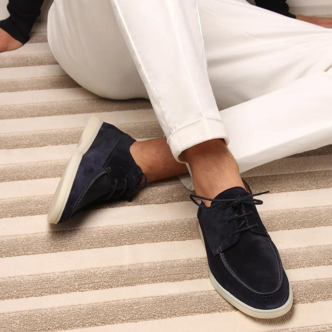 Heren Loafers van Premium Suède met Veters - Zwarte Loafers Heren 0