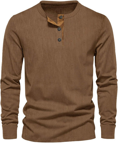 Heren Longsleeve T-Shirt met Comfortabele Pasvorm en Zacht Koordstof 3