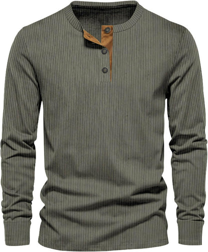 Heren Longsleeve T-Shirt met Comfortabele Pasvorm en Zacht Koordstof 4