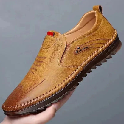 Heren Mocassins van Leer met Antislip Zolen en Ademend Ontwerp 0