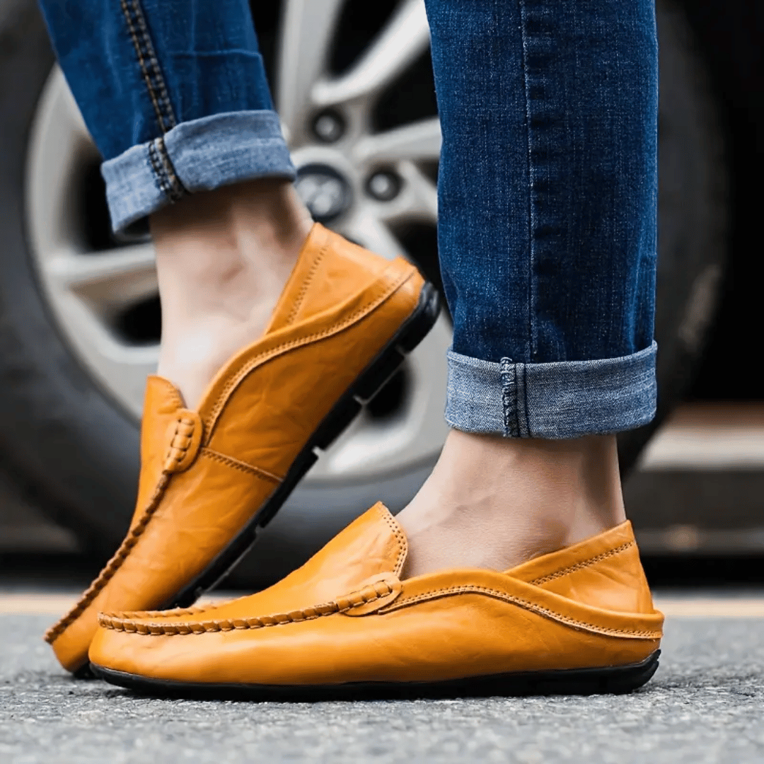 Heren Mocassins van Leer met Handgestikte Details en Comfortabele Inlegzool 5