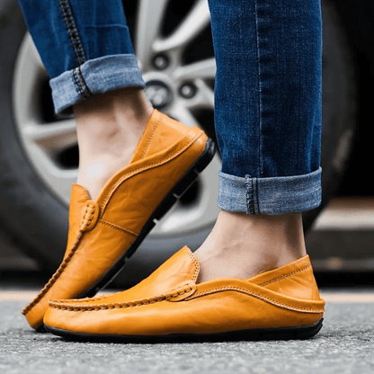 Heren Mocassins van Leer met Handgestikte Details en Comfortabele Inlegzool 5
