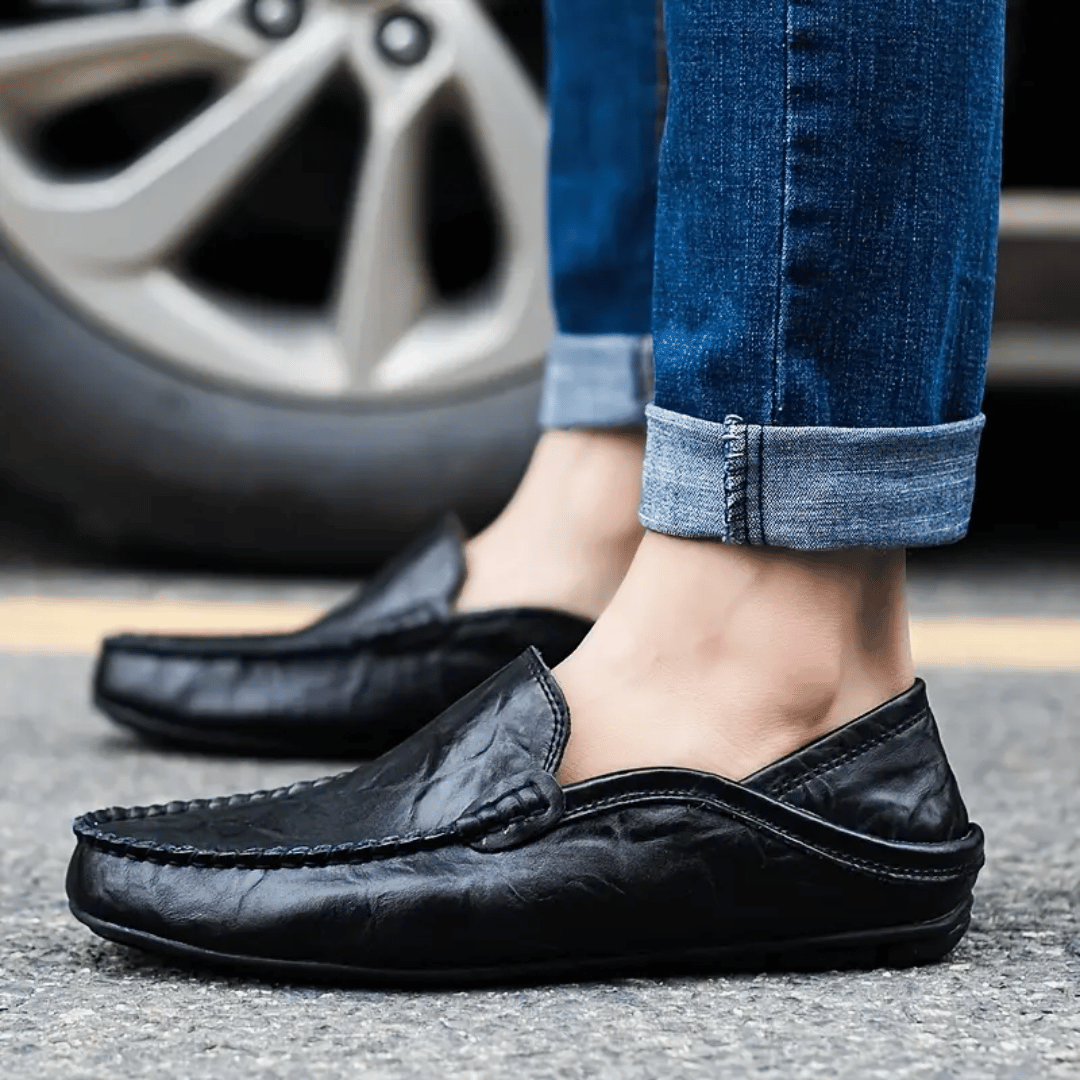 Heren Mocassins van Leer met Handgestikte Details en Comfortabele Inlegzool 9