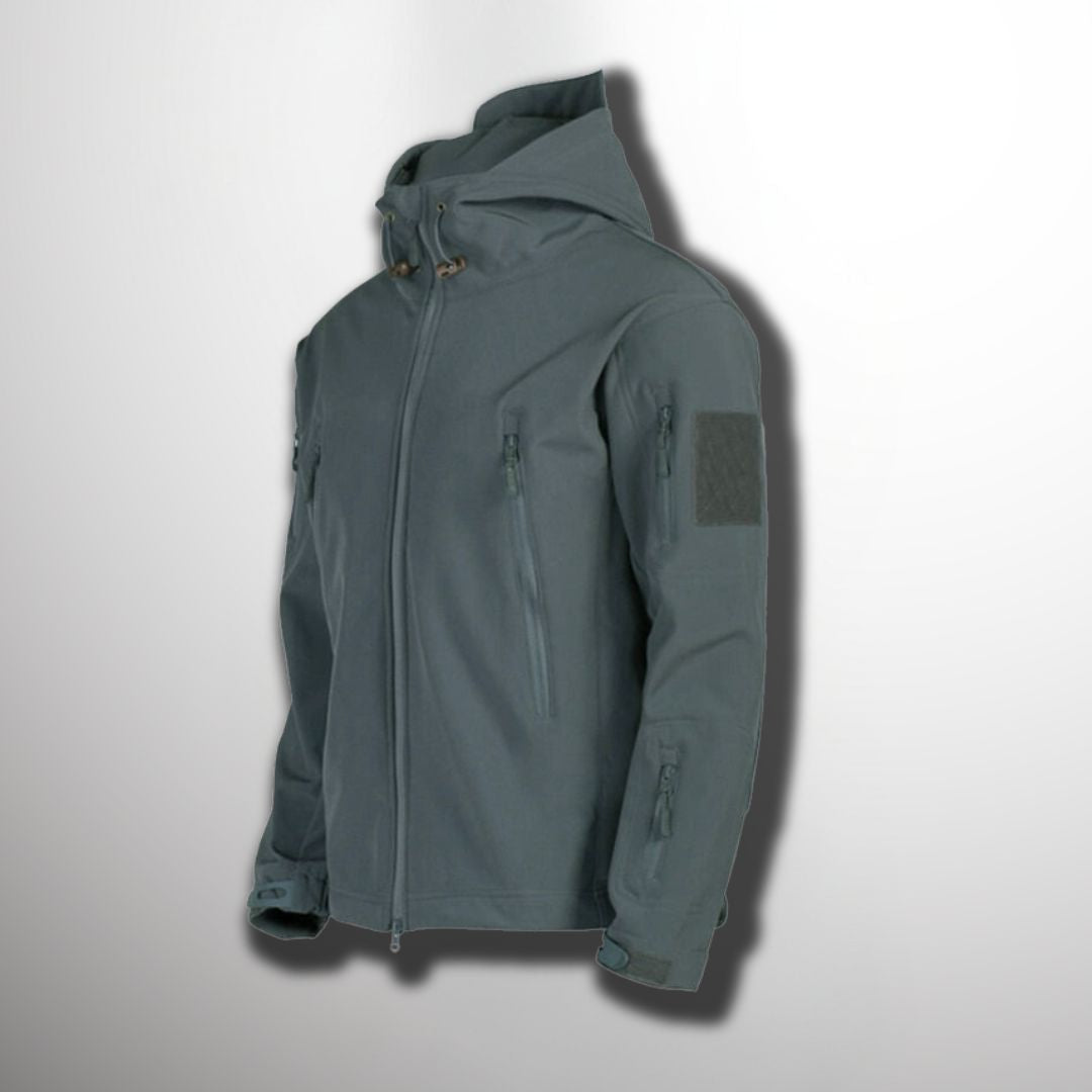 Heren Outdoor Softshell Jas met Waterafstotende Laag en Verborgen Zakken Grijs