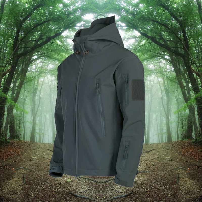 Heren Outdoor Softshell Jas met Waterafstotende Laag en Verborgen Zakken