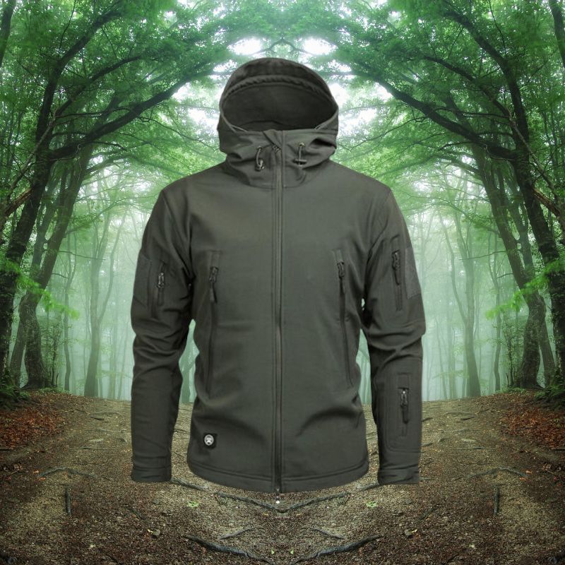 Heren Outdoor Softshell Jas met Waterafstotende Laag en Verborgen Zakken